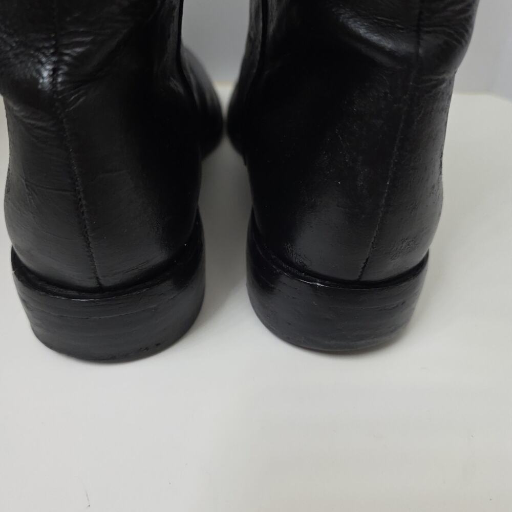 Tahari Andy Tall Riding Boots Black Leather Knee High Zip Equestrian Womens 8.5 - Picture 5 of 10